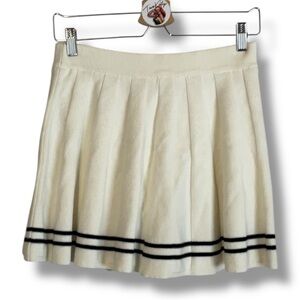 Sincerely Jules Skirt Cream Black Tennis Skater Pleated Mini Skort Size Small